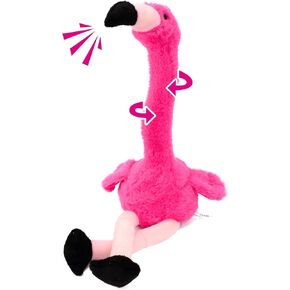 Hopearl Talking Flamingo Repeats What You Say Twisting Electric Interactive Animated Toy Speaking Plush Buddy Gifts for Toddlers Birthday Festival Holiday, Pink,13''