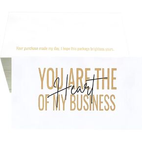 RXBC2011 Thank you Cards you are the Heart of my business Cards Package Insert for online business Pack of 100 (100 Card white)