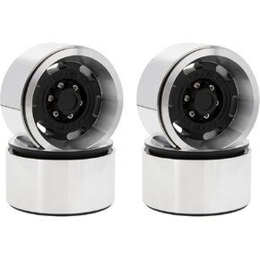 Meus Racing 4pcs 1.9 Beadlock Wheels Rims Deep-Dish Wheel for Axial Scx10 Traxxas Trx4 Vanquish vs4-10 Redcat Gen8 1/10 RC Crawler (Black)