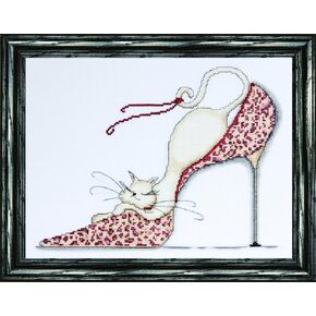 Tobin DW2553 Lepoard Shoe Counted Cross Stitch Kit, 10 by 13-Inch, 14 Count