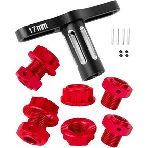 RC 17MM Wheel Hex Hubs & Wheel Nuts & Wheel Wrench Upgrades Part for 1/8 Mojave 4x4 4S BLX,1/10 Outcast 4S V2 BLX,Kraton 4S V2 BLX,Alloy Wheel Hex Hubs Wheel Nuts,Navy Blue