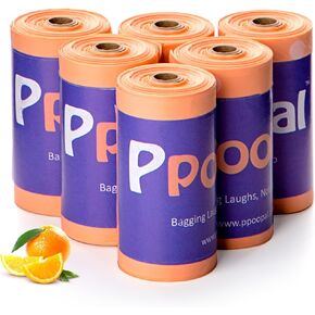 Premium Dog Poop Bags Rolls, Extra Large Zero Plastic Dog Waste Bags Made From Cornstarch,18 µm Guaranteed Leakproof (Scented, 60)