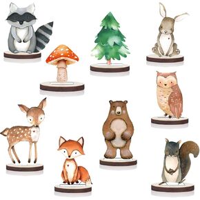 9 Pcs Woodland Baby Shower Party Decorations Forest Animals Centerpieces Table Topper Woodland Baby Shower Birthday Party Favors