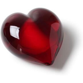 Cá d'Oro Small Red Heart Glass Paperweight Hand Blown Murano-Style Art Glass