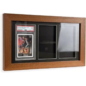 PSA Graded Card Display Frame - Wall Mount Baseball Trading Card Display Case ONLY Fit for 3 PSA Rating Cards, Display for Basketball Football Hockey Pokemon MTG (3 PSA Cards)