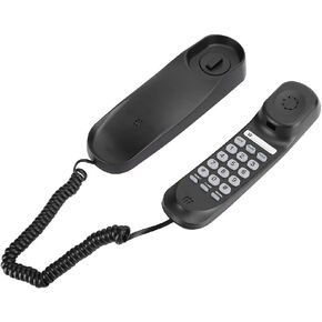 Wired Corded Business Desktop Phone, TC-990 ABS Black Table Mountable Wall Hanging Dual Purpose Telephone for Hotel Guest Room Family Elevator Bathroom