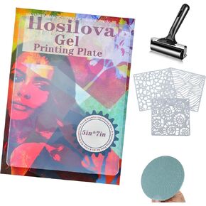 Reusable Gel Printing Plate - 5" X 7" Gel Plate with Press Rubber，No Aging and Bubbling Gel Printing Plate, Printmaking for Card Making, Arts and Crafts, Scrapbooking and Journaling in Saudi Arabia