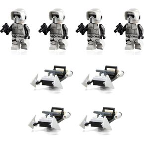 LEGO Star Wars The Mandalorian Minifigure Combo 4 Pack - Imperial Scout Troopers with Blasters and 4 X Speeder Bikes 75292