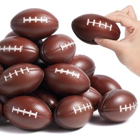 Easter Basket Stuffers for Kids, 24 Pack Foam Football Sports Stress Balls with Cards for Toddlers Boy Girl, Easter Party Favors Supplies Fidget Toy Bouncy Ball School Classroom Prize Easter Treat Bag