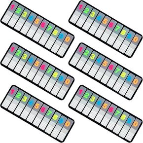 NEWEST 1200 Pieces Number Index Tabs, Self Adhesive 0-9 Page Tabs, Transparent Book Tabs Consecutive Number Labels for Binders Books Notebooks (6 Pack)