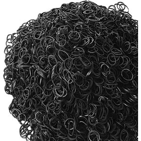 2500pcs نطاقات مطاطية سوداء لربط الشعر لا ضرر 0.6 بوصة نطاقات مطاطية صغيرة فرقة الشعر مصغرة نطاقات مطاطية ناعمة لضفائر