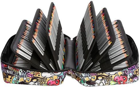 Lbxgap Colored Pencil Case 140 Slots hold 420 pcs Pencils or 280 gel pens. Organizer Large Capacity with Handy Wrap Portable Multilayer Holder for Watercolor Pencils & Gel Pen Markers in Saudi Arabia