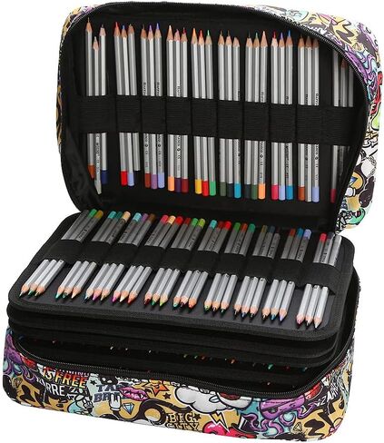 Lbxgap Colored Pencil Case 140 Slots hold 420 pcs Pencils or 280 gel pens. Organizer Large Capacity with Handy Wrap Portable Multilayer Holder for Watercolor Pencils & Gel Pen Markers in Saudi Arabia