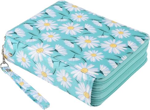 LBXGAP Portable Colored 124 Slots Pencil Case Organizer مع نمط الطباعة للأقلام المائية أو العلامات ، منظم حالة قلم رصاص للفنان in Kuwait