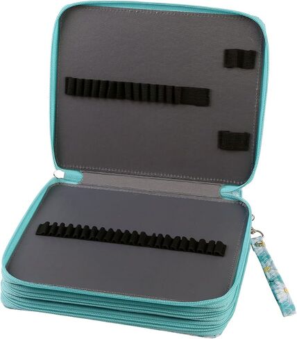 LBXGAP Portable Colored 124 Slots Pencil Case Organizer مع نمط الطباعة للأقلام المائية أو العلامات ، منظم حالة قلم رصاص للفنان in Kuwait