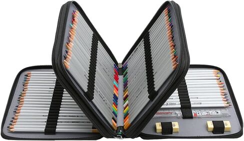 LBXGAP Portable Colored 124 Slots Pencil Case Organizer مع نمط الطباعة للأقلام المائية أو العلامات ، منظم حالة قلم رصاص للفنان in Kuwait