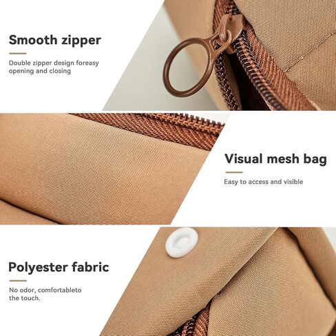 Pencil Case Pouch - Large Capacity Pencil Bag Zippered Pen Pouch, Stationery Organizer with 9 Compartments and Flexible Detachable Section(Coffee) in Saudi Arabia