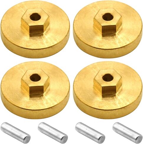 4pcs vgoohobby rc brass whex hex محول 4 ملم الأوزان الموازنة التوازن التوازن مع SCX24 AXI90081 AXI00002 AXI00001 1/24 RC Crawler Car in Kuwait