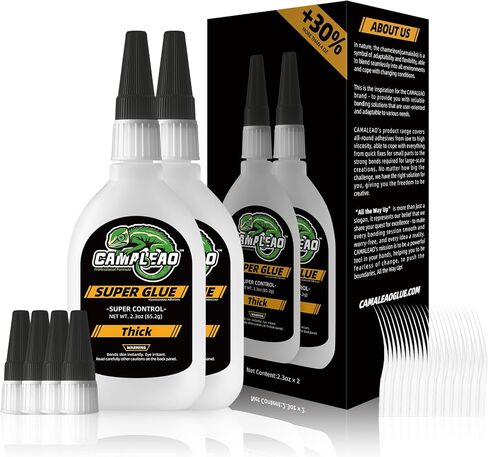 Thick Super Glue, 2.3 oz Super Control Cyanoacrylate (CA) Glue, Extra Caps and Microtips, 2610 PSI High Strength Instant Adhesive for Wood, Metal, Large Gap, Archery Fletching in Saudi Arabia