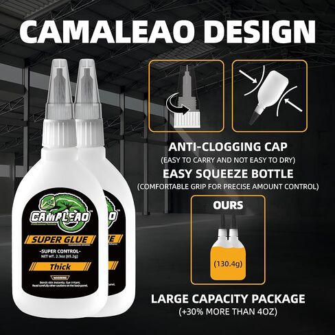 Thick Super Glue, 2.3 oz Super Control Cyanoacrylate (CA) Glue, Extra Caps and Microtips, 2610 PSI High Strength Instant Adhesive for Wood, Metal, Large Gap, Archery Fletching in Saudi Arabia