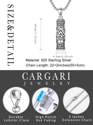 925 Sterling Silver Dragon Phoenix Urn Necklaces for Ashes Cylinder Container Cremation Jewelry Memorial Necklace Jewelry Gifts(with Gift Box) in Saudi Arabia