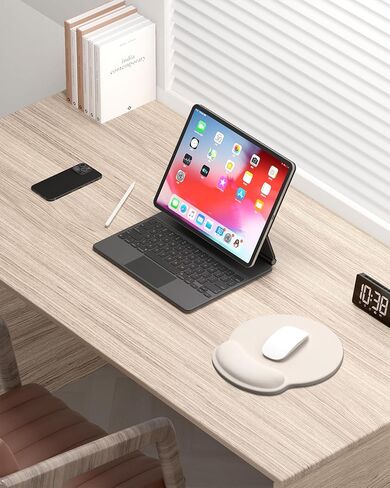 Auhoahsil Ergonomic Mouse Pad with Wrist Rest, Comfortable Silicone Non-Slip Computer Pain Relief Gel Mouse Mat with Wrist Support for Gaming, Work, Office, Women & Men, Cute Pattern, Beige in Saudi Arabia