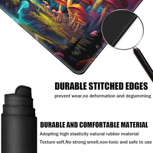 Board Game for TCG Playmat Table Mats Games Size 60X35 cm Mousepad Compatible for MTG RPG CCG Trading Card Game Play mats with 6 Dice (Playmat 159) Psychedelic Mushrooms in Kuwait