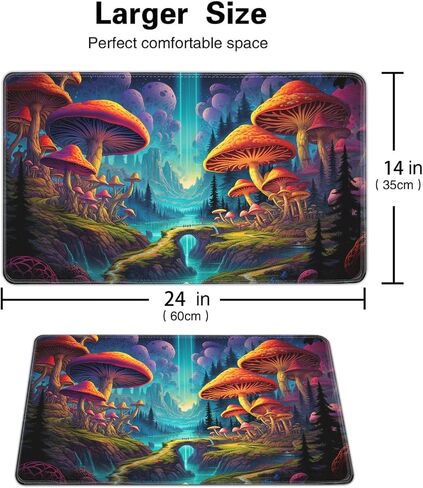 Board Game for TCG Playmat Table Mats Games Size 60X35 cm Mousepad Compatible for MTG RPG CCG Trading Card Game Play mats with 6 Dice (Playmat 159) Psychedelic Mushrooms in Kuwait