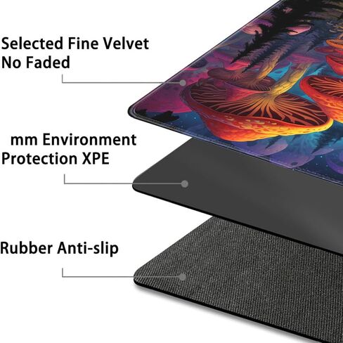 Board Game for TCG Playmat Table Mats Games Size 60X35 cm Mousepad Compatible for MTG RPG CCG Trading Card Game Play mats with 6 Dice (Playmat 159) Psychedelic Mushrooms in Kuwait