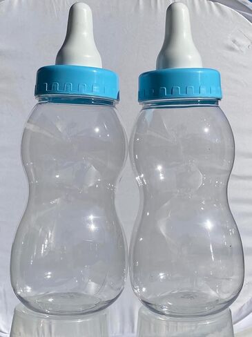يمكن أن يكون Baby Bottle for Baby Shower أيضًا بنك Piggy Bank Funny Coin Bank PVC PVC Piggy Bank للأطفال الصغار الصغار (مقاس 28.2 × 10.5 × 10.5 سم) 1340 مل × 2PCS (الأزرق) in Saudi Arabia
