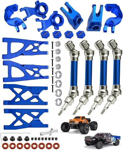 ترقيات جزء ل 1/10 Arrma Vorteks/Granite/Senton 4x4 3S BLX & MEGA 550 ، عمود محرك خلفي أمامي ، ذراع التعليق الخلفي الأمامي وكتل التوجيه كتل Caster Caster CANCER in Kuwait