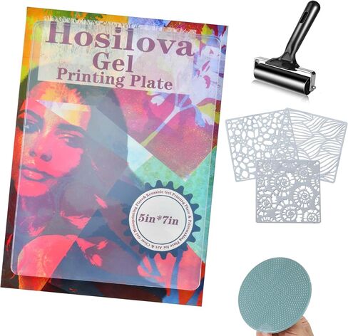 Reusable Gel Printing Plate - 5" X 7" Gel Plate with Press Rubber，No Aging and Bubbling Gel Printing Plate, Printmaking for Card Making, Arts and Crafts, Scrapbooking and Journaling in Saudi Arabia