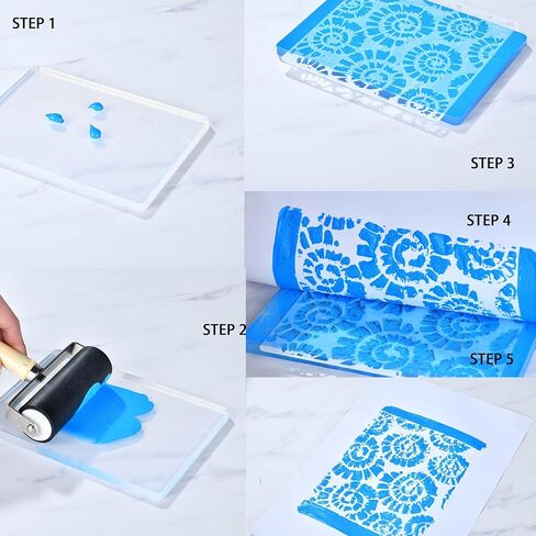 Reusable Gel Printing Plate - 5" X 7" Gel Plate with Press Rubber，No Aging and Bubbling Gel Printing Plate, Printmaking for Card Making, Arts and Crafts, Scrapbooking and Journaling in Saudi Arabia