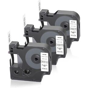 3 Pack Compatible with Dymo D1 Label Tape Repalce for DYMO D1 45013 Refills,Black on White,1/2 Inch x 23Ft,for DYMO LabelManager 160 420P 210D 280 360D Label Maker