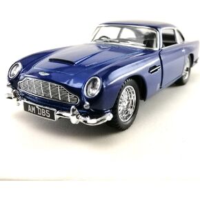 Sport Racing Classic Model Car Die-Cast 1:38 1963 Aston Martin DB5 Blue Color Toy Collection Pull Back Open Door Hobby Collectible