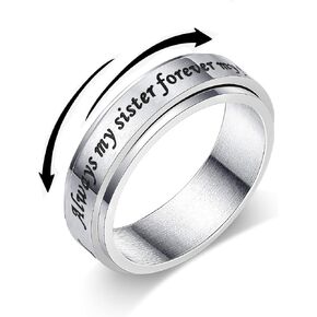 Spinner Ring for Women Men Stainless Steel Anxiety Fidget Rings for Anxiety Relieving Stress Rings I am Enough Inspirational Promise Rings Size 5-10