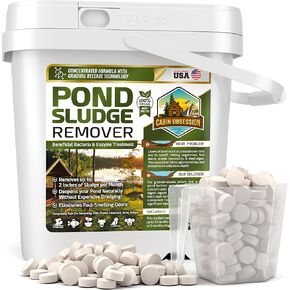 Pond Sludge Remover – 5 Pounds Beneficial Pond Bacteria & Enzyme Treatment - 100% Natural Muck Digester – Safe for All Aquatic Life and Recreation - Made in The USA