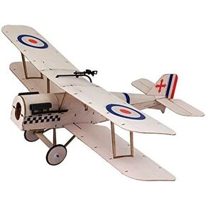 Viloga Micro Balsa Wood Model Airplane SE5A Biplane, 14.8'' Wingspan Laser Cut Unassembled Model Airplanes Kits to Build for Adults, DIY Mini RC Plane for Indoor Fly (KIT+Motor+ESC+Servos)