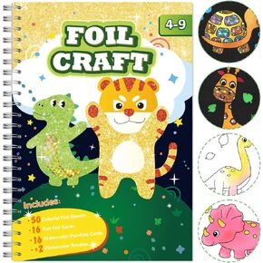 SOOVSY Art & Craft Activity Toys Kit, Foil Animals Crafts Children Fun DIY Creative Toy of The Year, No Mess Art Kits for Kids, Gift for Boys Girls Ages… (Princesses&Coloring)