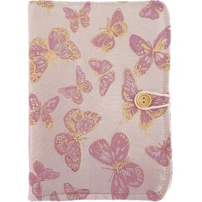 A5 Binder, 6 Ring Binder, Refillable Journal, Butterfly Notebook, Embroidered Journal, Budget Binder, 6"x8" Unlined Paper, Sketchbook, Travelers Journal, Butterfly Gifts, Planner Binder, Pink