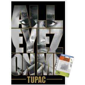 Tupac - ملصق جدار كل عيون مع دبابيس الدفع