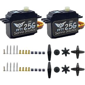 2PCS 25G Micro Servo, RC Mini Digital Servo Motor Control Angle 180° for 1/14 1/12 RC Car Upgrade Servo Parts Model Boat Airplane Robot