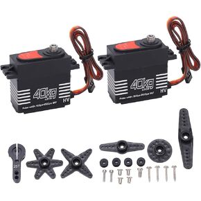2PCS Servo Motor,40Kg High Speed servo Metal Gear Digital Servo for Scx10 1:8/1:10 RC Car Robot