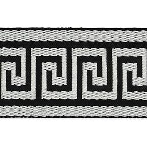 Trims by the Yard 5 Yards of Alexander 1 3/4" Greek Key Woven Trim, Black/White