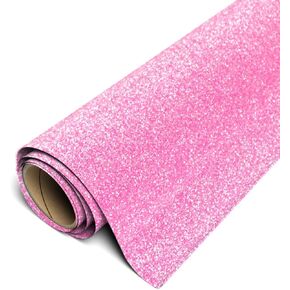 Siser Glitter HTV 11.8"x5ft Roll - Iron on Heat Transfer Vinyl (Flamingo Pink)