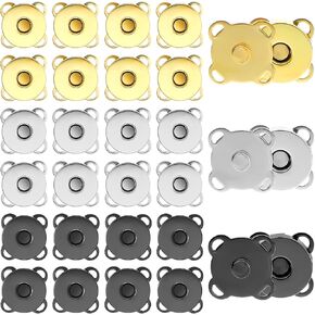 PTWOLA 30 PCS Metal Plum Blossom Snaps Clasps Clasps ، 3 ألوان إغلاق مجموعة أدوات استبدال السحابات لمحافظ الخياطة على أكياس الملابس حقائب اليد قصاصات الجلود الخياطة DIY CRAFT in Kuwait