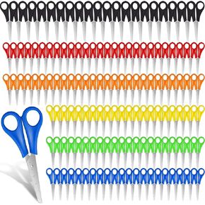 240 Pcs Kids Scissors Bulk for School 5'' Student Scissors Child Scissors Blunt Tip Safety Scissors Stainless Steel Paper Scissors for Kindergarten Primary Craft Project (240)