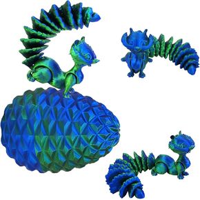 3D Printed Squirrel in Egg, Surprise Pinecone Egg with Dynamic Flexible Squirrel Inside, Full Articulated Crystal Fidget Fox, 3D Printed Animals Home Decoration Toy,Easter Basket Stuffers