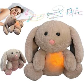 Anxiety Relief Koala Bunny, Breathing Teddy Anxiety Bear with Calming Music, Lights, Sleeping Otter Plush, Soothing Bunny for Adults & Kids, Stress Relief Stuffed Animal