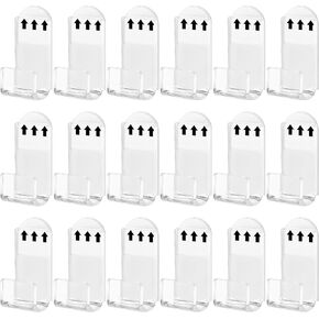 18 Pcs Vinyl Record Display Holders, Wall Mount Clear Acrylic Record Shelf Stands, Invisible Album Cover Display Racks for 12" LP Records - No Drill Wall Mount Hooks for Collection Display